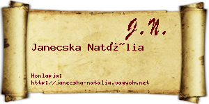 Janecska Natália névjegykártya